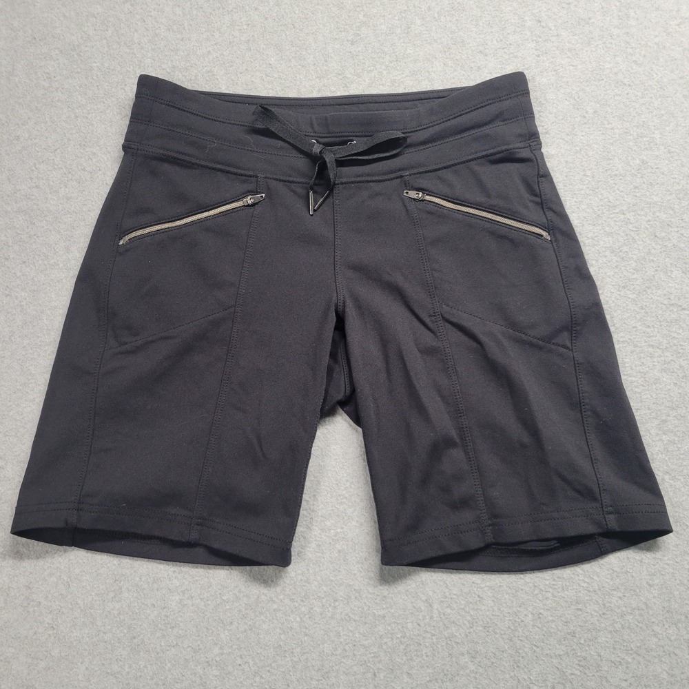 Athleta Black Supplex Nylon Lycra Spandex Active Shorts Size XS Drawstring